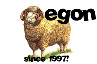 Bild på ett får med texten Egon - Since 1997